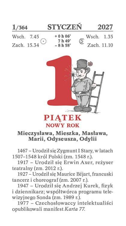 Kalendarz zdzierak Telegraph rodzinny duży